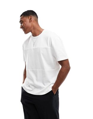ASOS DESIGN premium t-shirt in white with panel detail - ASOS Price Checker