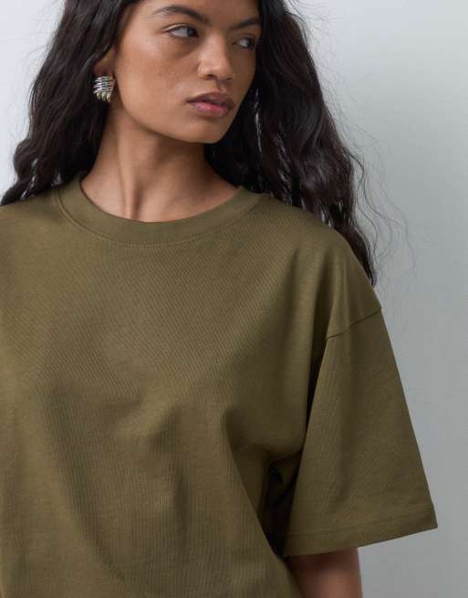 ASOS DESIGN t-shirt premium coupe décontractée resserrée en kaki, 2 de 5