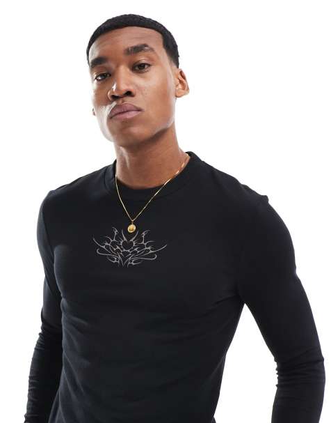 T shirt manche fashion longue moulant homme