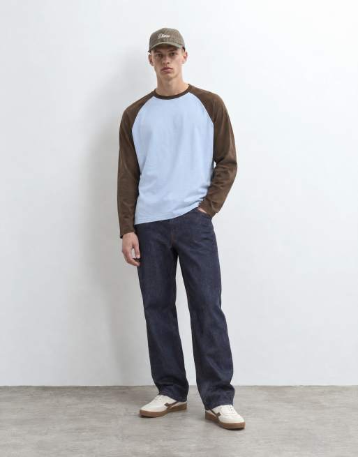ASOS DESIGN t-shirt raglan à manches longues coupe carrée oversize bleu, 7 de 8