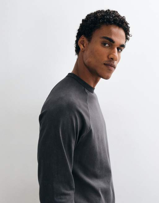 ASOS DESIGN t-shirt raglan à manches longues gris délavé, 4 de 10