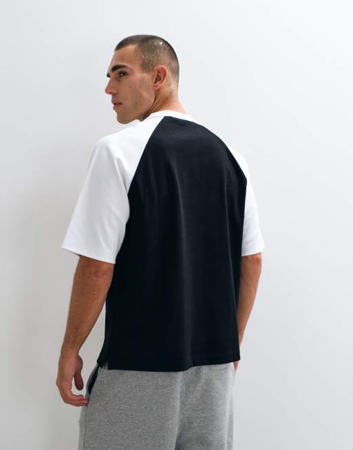 ASOS DESIGN t-shirt raglan interlock noir, 3 de 5