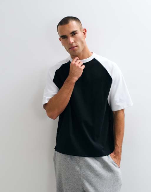 ASOS DESIGN t-shirt raglan interlock noir, 4 de 5