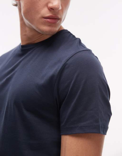 ASOS DESIGN - T-shirt ras de cou en coton SUPIMA® de qualité supérieure - Bleu marine, 5 de 5