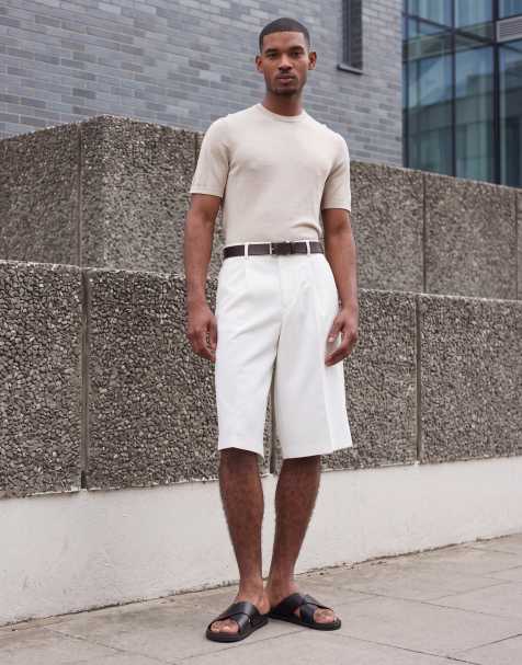 ASOS DESIGN - T-shirt ras de cou en maille de laine mérinos pure à manches courtes - Beige - view 1