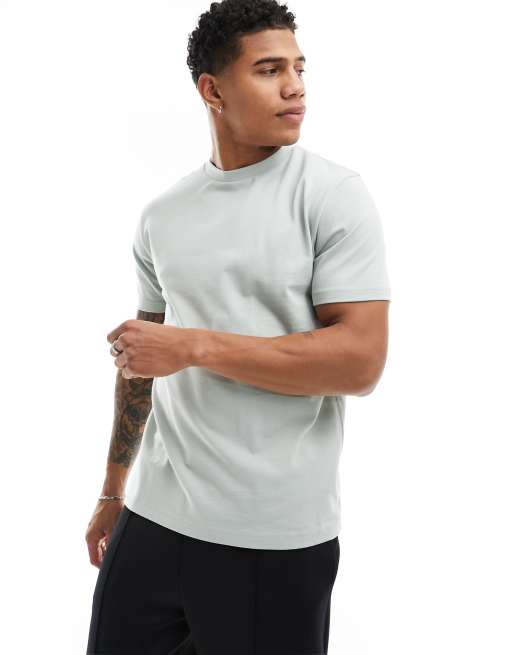 ASOS DESIGN - T-shirt ras de cou en tissu épais 240 g/m² - Vert clair 