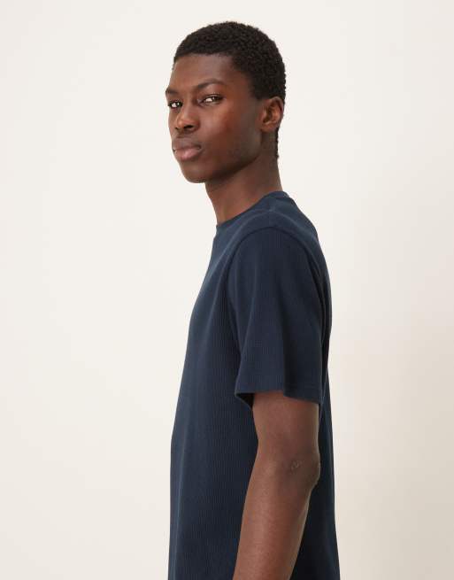 ASOS DESIGN - T-shirt ras de cou en tissu gaufré - Bleu marine  , 4 de 5