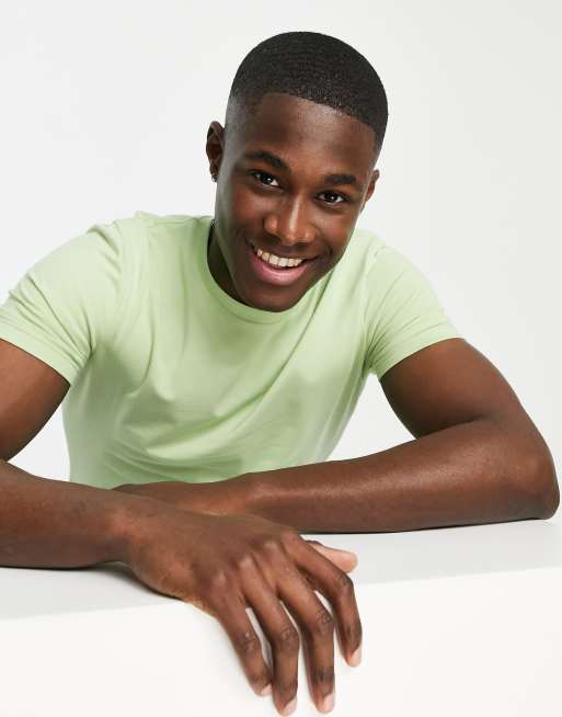 ASOS DESIGN - T-shirt ras de cou moulant - Vert clair, 3 de 4