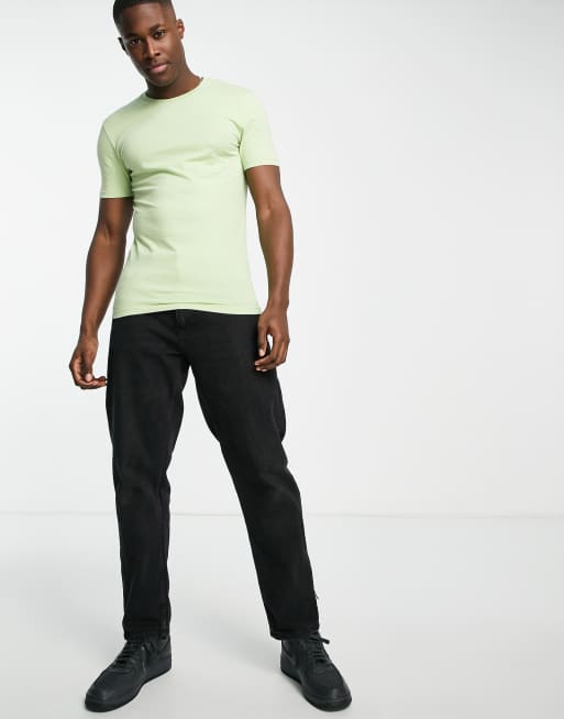 ASOS DESIGN - T-shirt ras de cou moulant - Vert clair, 4 de 4
