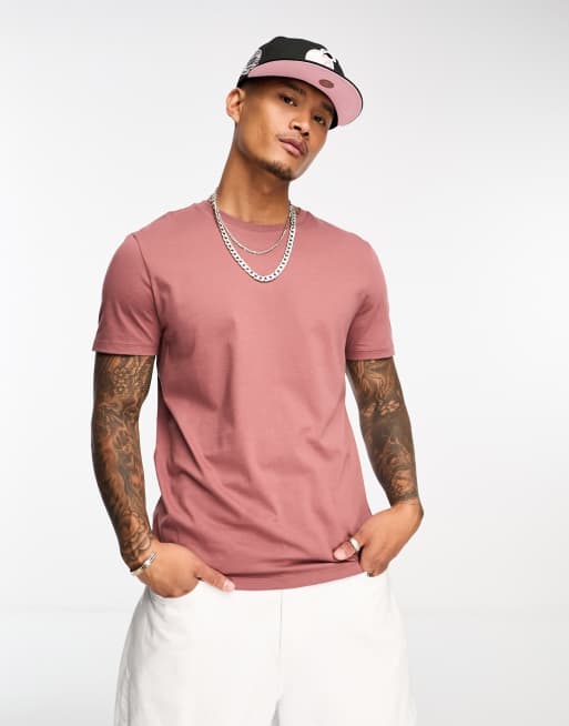 ASOS DESIGN T shirt ras de cou Vieux rose ASOS