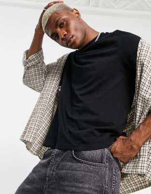 ASOS DESIGN t-shirt with crew neck in black - BLACK - ASOS Price Checker