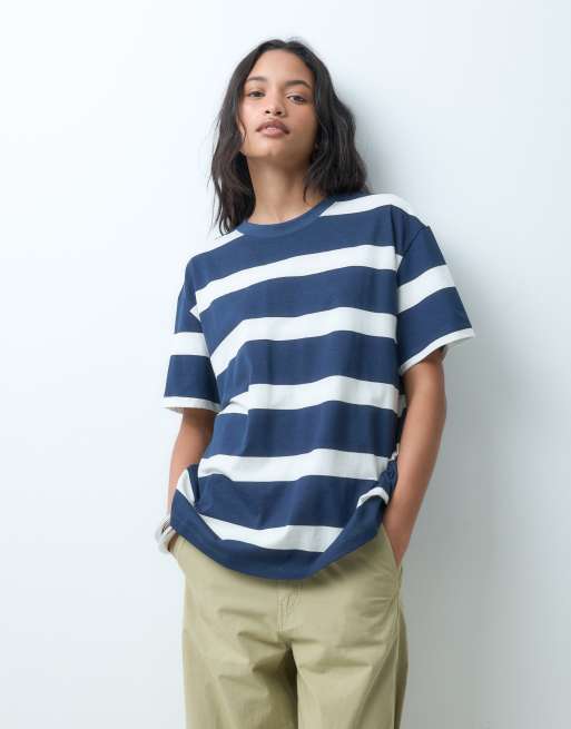 ASOS DESIGN - T-shirt rayé oversize - Bleu marine, 5 de 5