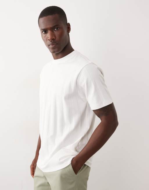 ASOS DESIGN t-shirt regular fit bianca testurizzata, 4 di 5