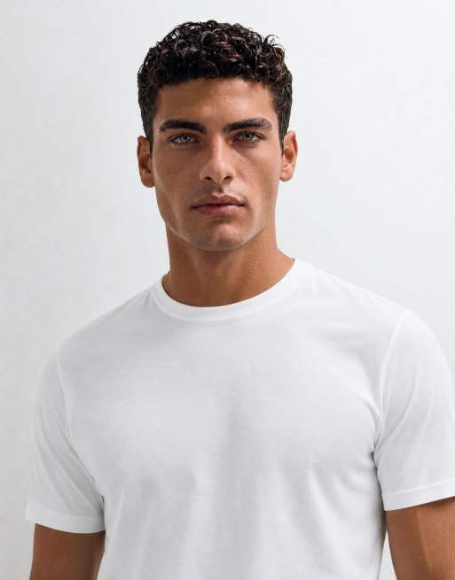 ASOS DESIGN - T-shirt regular fit in cotone SUPIMA® premium bianca, 8 di 10