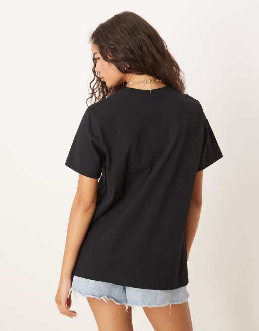 ASOS DESIGN - T-shirt regular fit nera con stampa di tigre e cowgirl, 4 di 4