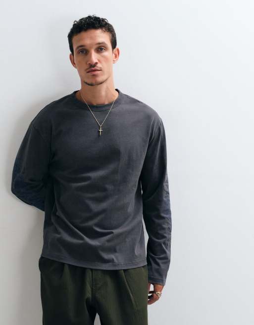 ASOS DESIGN t-shirt relaxed con grafica in antracite slavato, 4 di 5