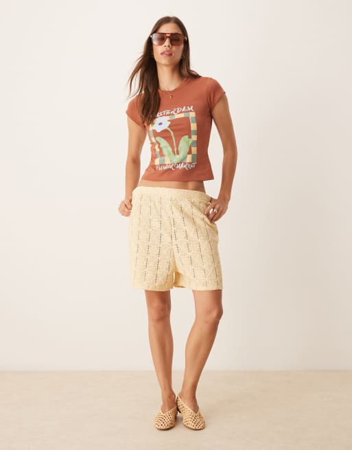 ASOS DESIGN - T-shirt rétréci avec imprimé fleuri et mosaïque - Rouille, 2 de 4