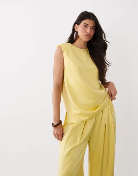 ASOS DESIGN - T-shirt sartoriale oversize giallo limone - view 1