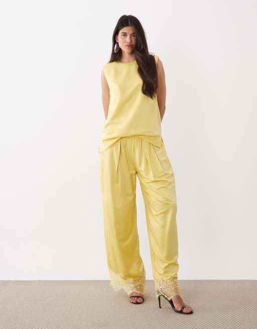 ASOS DESIGN - T-shirt sartoriale oversize giallo limone, 2 di 4