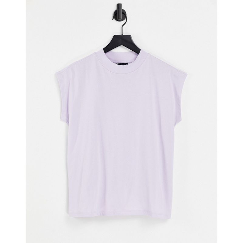 DESIGN - T-shirt senza maniche squadrata lilla