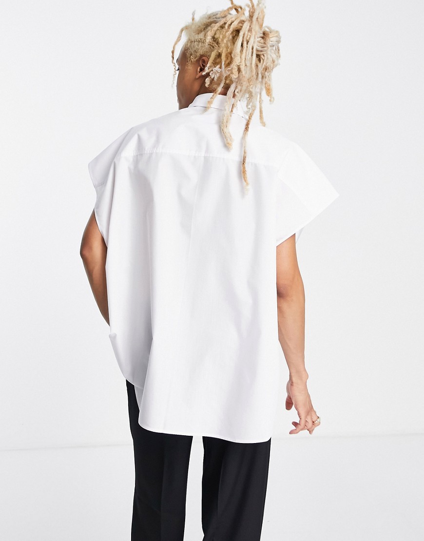 T-shirt senza maniche ultra oversize bianca-Bianco - ASOS DESIGN Camicia donna  - immagine1