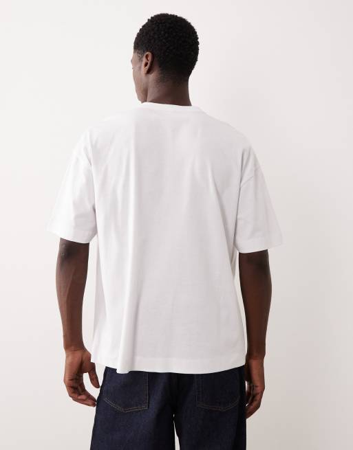 ASOS DESIGN - T-shirt serafino oversize bianca con mezze maniche, 3 di 5