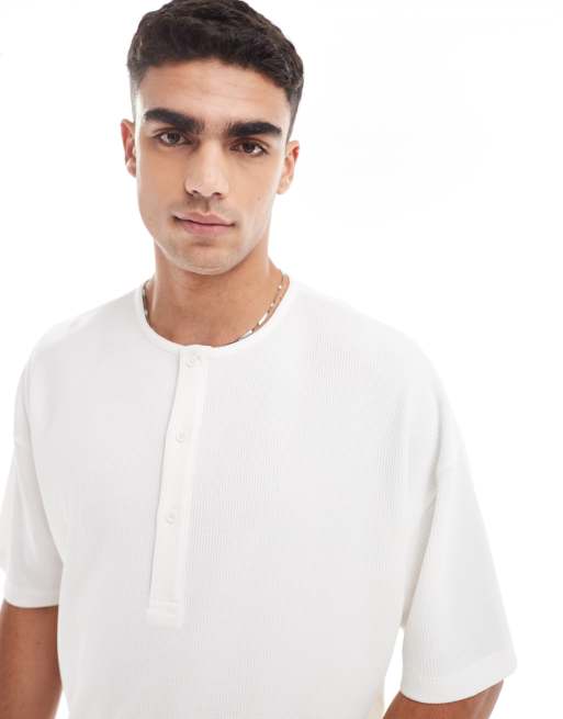 ASOS DESIGN - T-shirt serafino oversize color crema