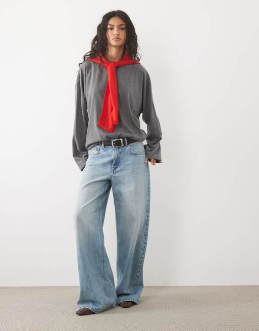 ASOS DESIGN t-shirt skate à manches longues gris charbon, 3 de 4