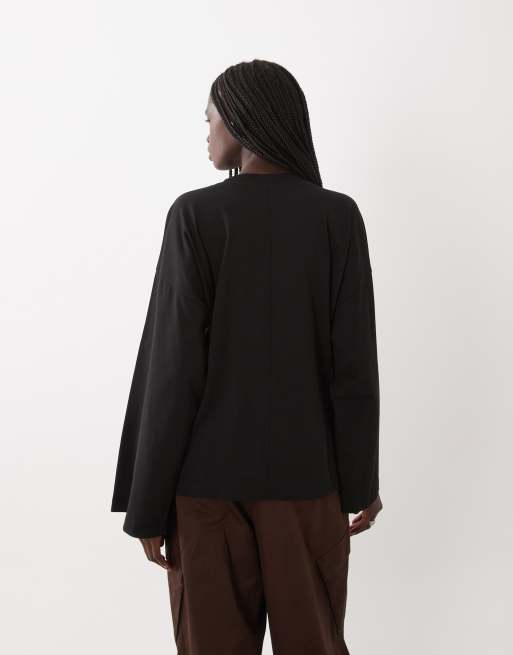 ASOS DESIGN T-shirt skate a maniche lunghe nera, 4 di 4