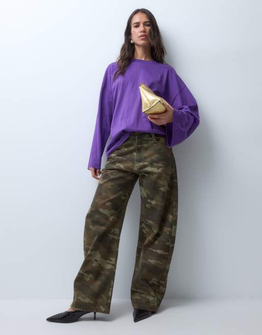 ASOS DESIGN T-shirt skate a maniche lunghe viola, 3 di 4