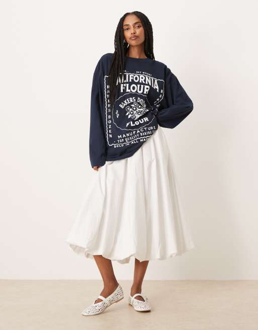 ASOS DESIGN - T-shirt skater a maniche lunghe blu navy con grafica "California", 2 di 4