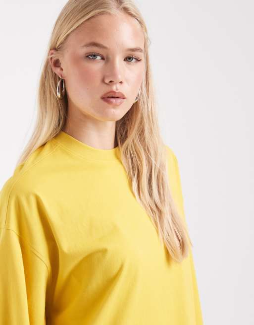 ASOS DESIGN - T-shirt skater oversize a maniche lunghe gialla, 2 di 4