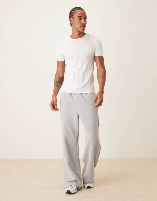 ASOS DESIGN - T-shirt slim fit bianca a coste larghe , 2 di 5