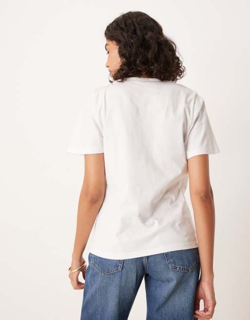 ASOS DESIGN - T-shirt squadrata bianca con dettaglio laterale attorcigliato, 4 di 4