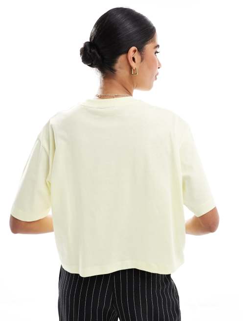 ASOS DESIGN - T-shirt squadrata corta gialla, 4 di 4