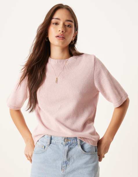 ASOS DESIGN - T-shirt squadrata in maglia rosa - view 1