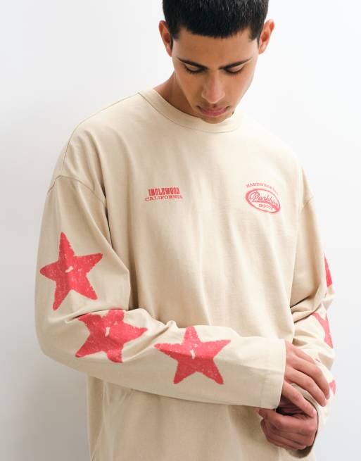 ASOS DESIGN T-shirt squadrata oversize a maniche lunghe con grafica gialla, 2 di 5