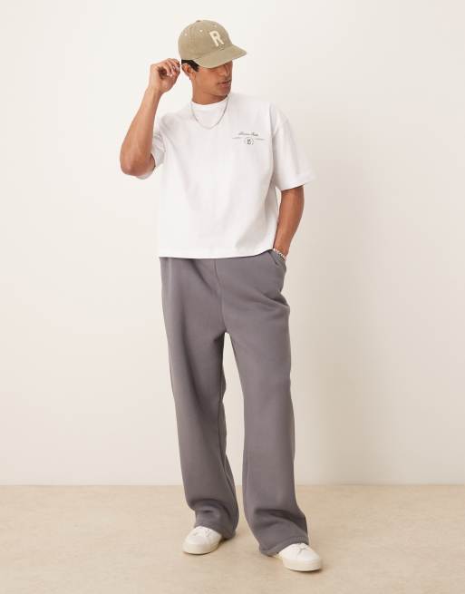 ASOS DESIGN - T-shirt squadrata oversize bianca con stampa di foglie, 3 di 4