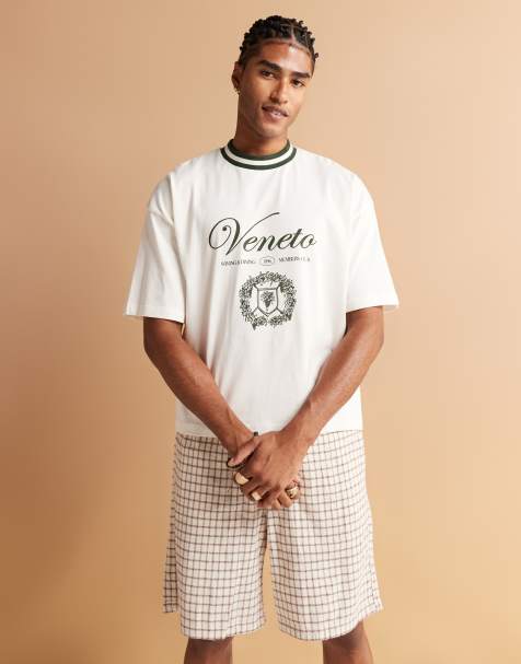 ASOS DESIGN - T-shirt squadrata oversize color bianco sporco con grafica di città - view 1