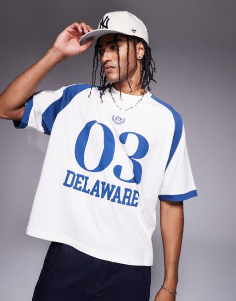 ASOS DESIGN - T-shirt squadrata oversize color bianco sporco con grafica sportiva - view 1