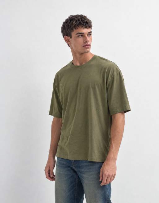 ASOS DESIGN T-shirt squadrata oversize color kaki, 9 di 9