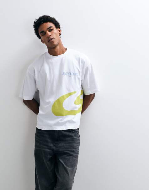 ASOS DESIGN t-shirt squadrata oversize con grande grafica street bianca - view 1