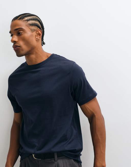 ASOS DESIGN - T-shirt standard en coton SUPIMA® de qualité supérieure - Bleu marine, 5 de 7