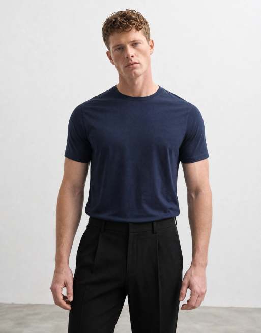 ASOS DESIGN - T-shirt standard en coton SUPIMA® de qualité supérieure - Bleu marine, 6 de 7