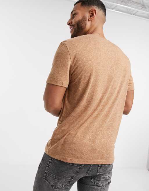 ASOS DESIGN - T-shirt stile caftano comoda in misto lino color cuoio, 2 di 4