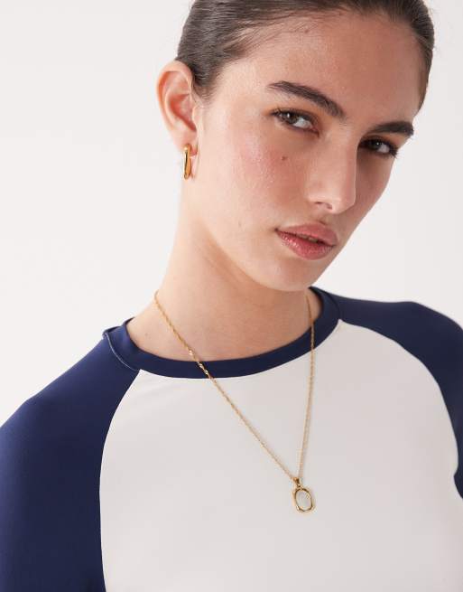 ASOS DESIGN - T-shirt style baseball en polyamide à manches trois-quarts - Bleu marine, 2 de 4