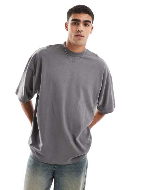 ASOS DESIGN - T-shirt super oversize grigia con stampa di teschio sul retro, 2 di 4