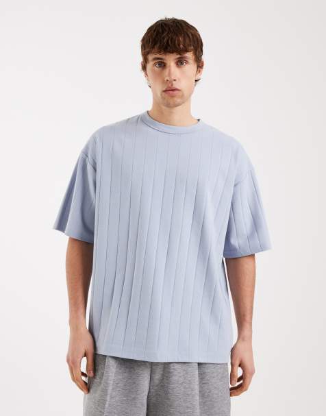 ASOS DESIGN - T-shirt texturé oversize côtelé - Bleu - view 1