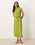 [ASOS DESIGN] ASOS DESIGN t-shirt twist waist midi dress in citrus-Orange L Citrus