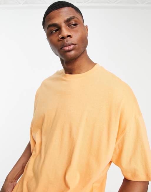 ASOS DESIGN - T-shirt typu oversized z okrągłym dekoltem w pomarańczowym kolorze